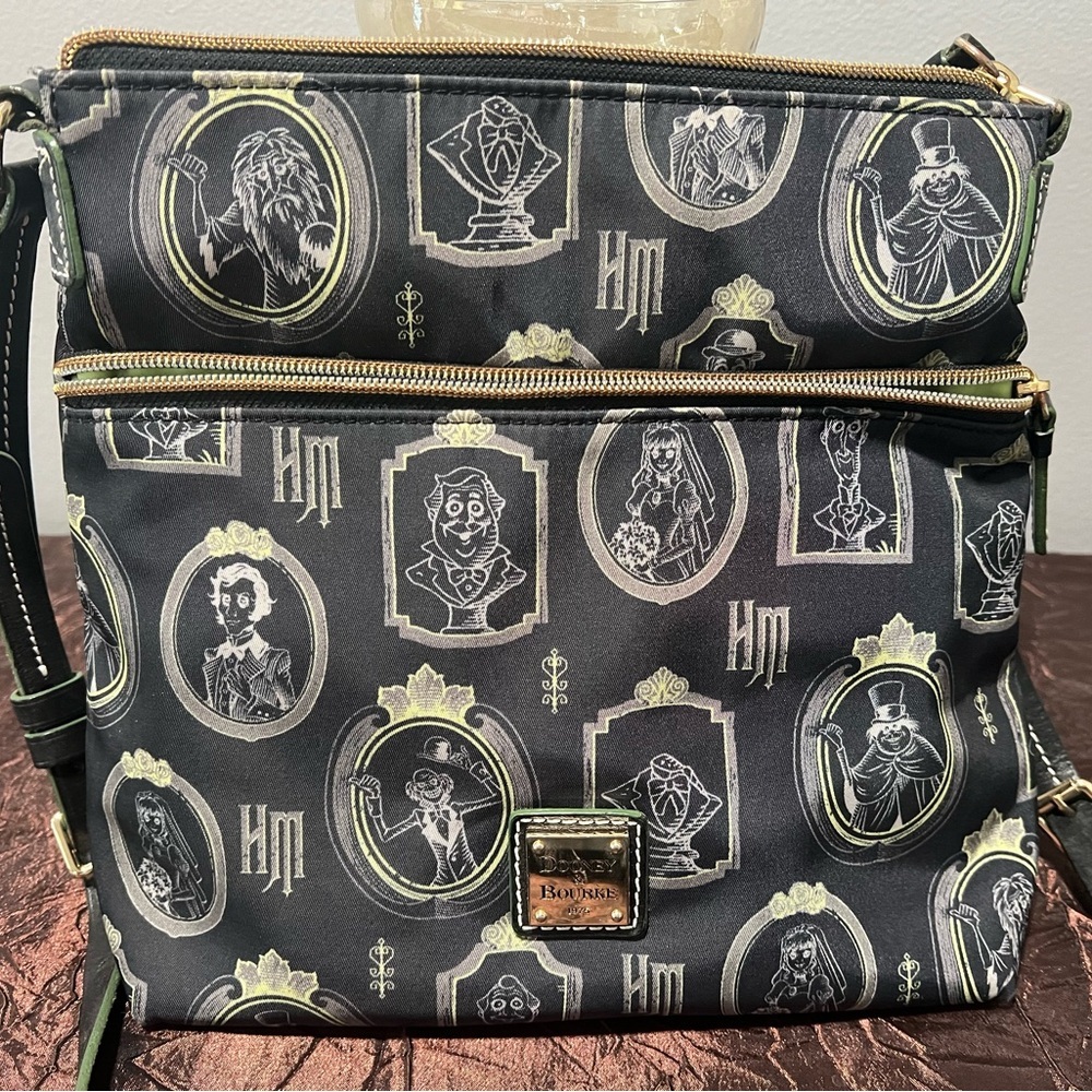 Disney Dooney & Bourke Haunted Mansion Nylon Portraits Crossbody Handbag